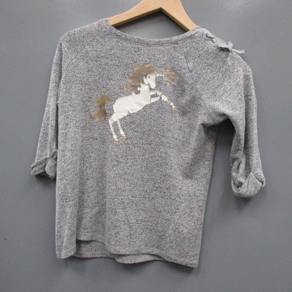 Cat & Jack Girl's Sweater Size M (7/8) Gray Rayon Blend Crew Neck Sweater Top - Picture 1 of 9